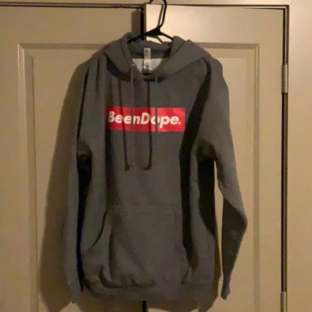 “Been Dope” Gray Hoodie, Size Large (unisex)